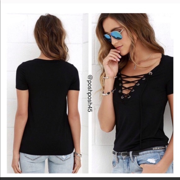 Lace up short sleeve top!! - Picture 4 of 4